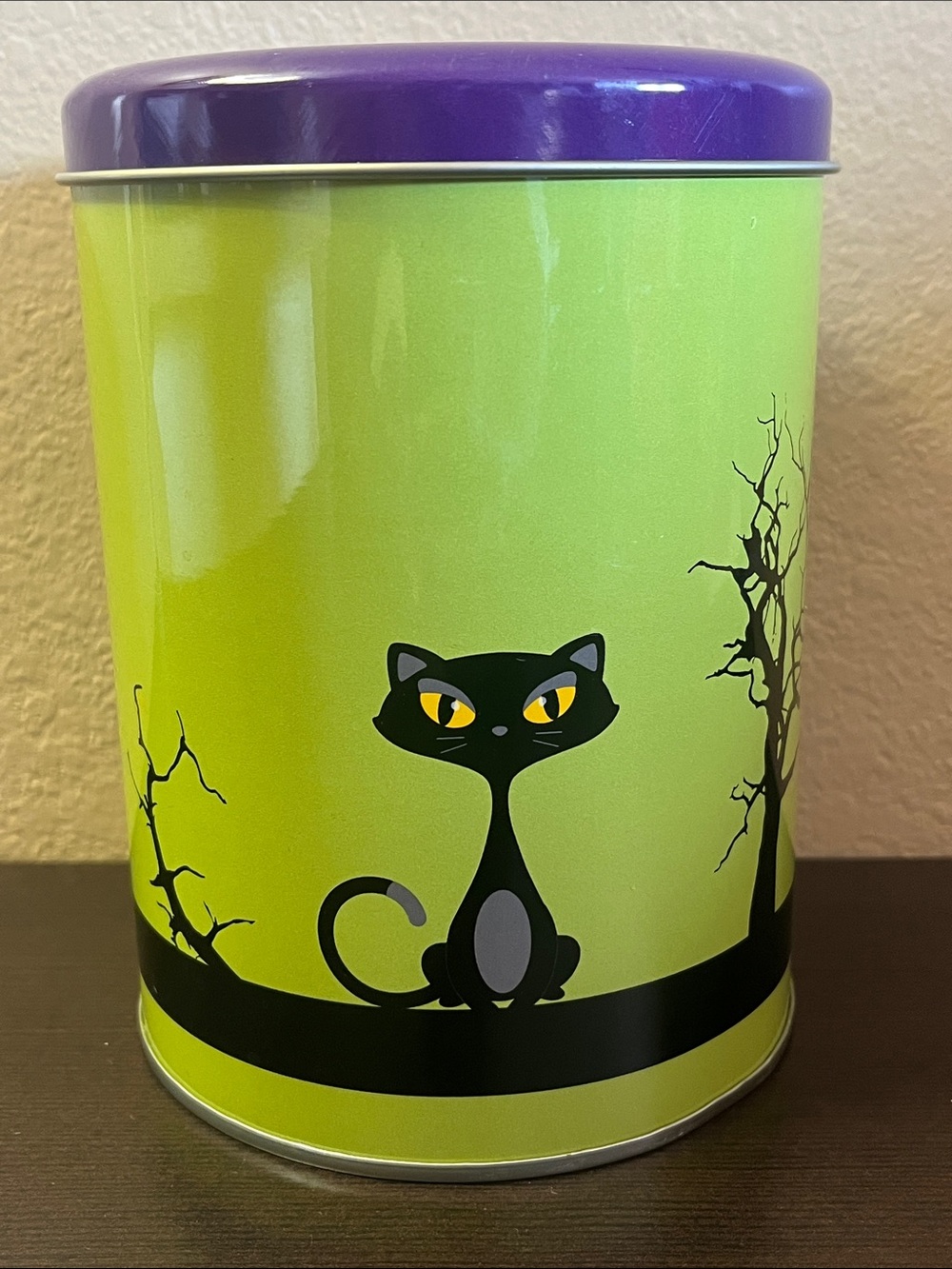 Green & Purple Cat Treat Canister by